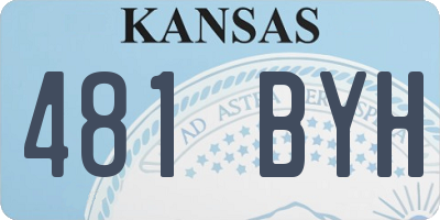 KS license plate 481BYH