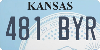 KS license plate 481BYR