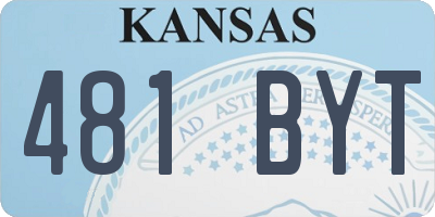 KS license plate 481BYT
