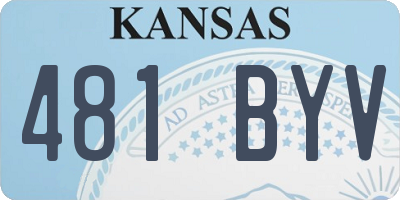 KS license plate 481BYV