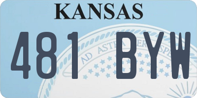 KS license plate 481BYW
