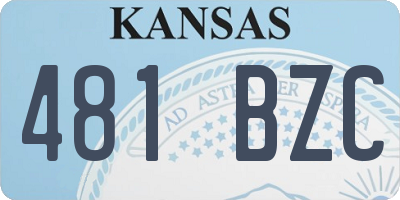 KS license plate 481BZC