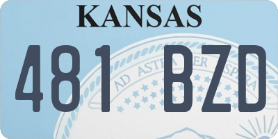 KS license plate 481BZD