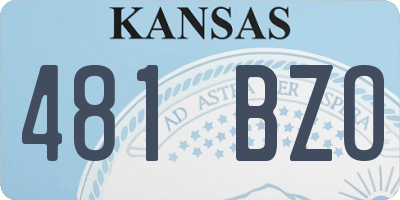 KS license plate 481BZO
