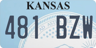 KS license plate 481BZW