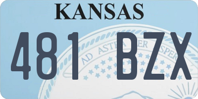 KS license plate 481BZX