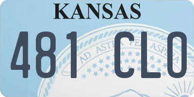 KS license plate 481CLO