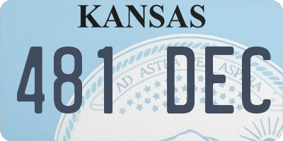 KS license plate 481DEC