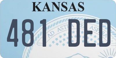 KS license plate 481DED