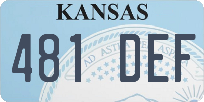 KS license plate 481DEF