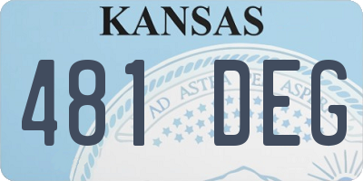 KS license plate 481DEG