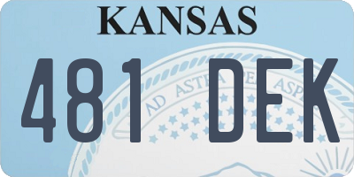 KS license plate 481DEK
