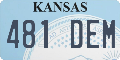 KS license plate 481DEM