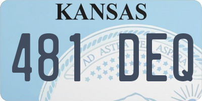 KS license plate 481DEQ