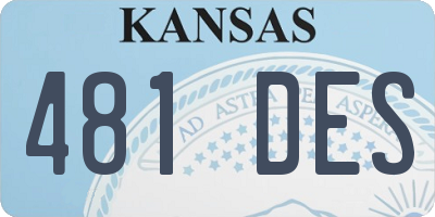 KS license plate 481DES