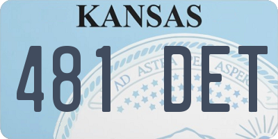 KS license plate 481DET