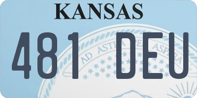 KS license plate 481DEU