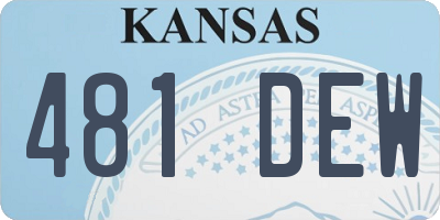 KS license plate 481DEW