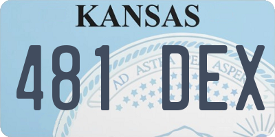 KS license plate 481DEX