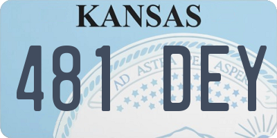 KS license plate 481DEY