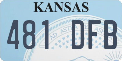 KS license plate 481DFB