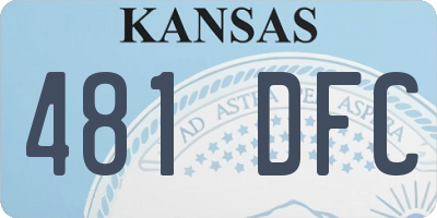 KS license plate 481DFC