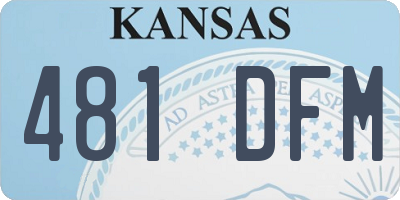 KS license plate 481DFM
