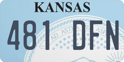 KS license plate 481DFN