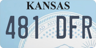 KS license plate 481DFR