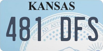 KS license plate 481DFS