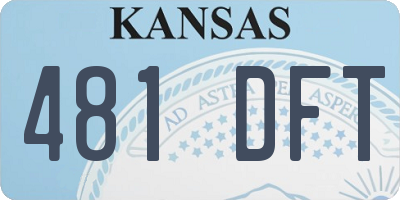 KS license plate 481DFT