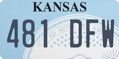 KS license plate 481DFW