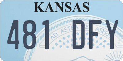 KS license plate 481DFY