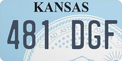 KS license plate 481DGF