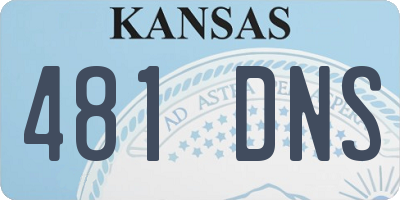 KS license plate 481DNS