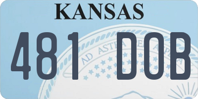 KS license plate 481DOB
