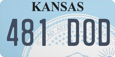 KS license plate 481DOD