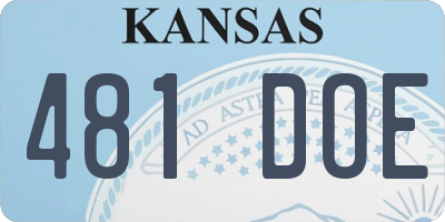 KS license plate 481DOE