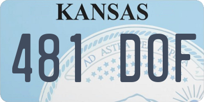 KS license plate 481DOF