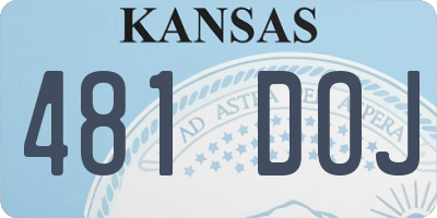 KS license plate 481DOJ