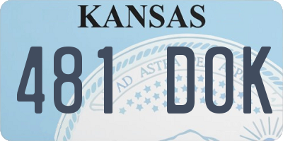 KS license plate 481DOK