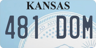 KS license plate 481DOM