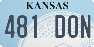 KS license plate 481DON