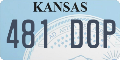 KS license plate 481DOP