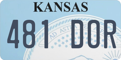 KS license plate 481DOR
