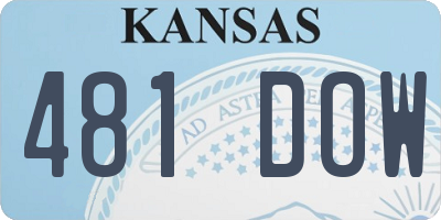 KS license plate 481DOW