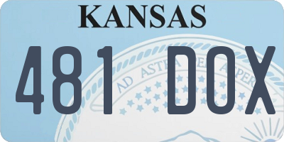 KS license plate 481DOX
