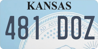 KS license plate 481DOZ