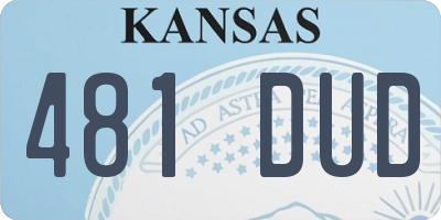 KS license plate 481DUD