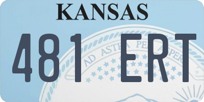 KS license plate 481ERT